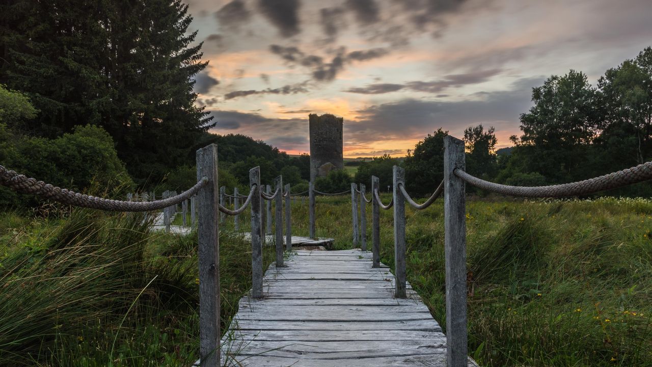 Wanderweg bei der Ruine Baldenau Wanderweg bei der Ruine Baldenau